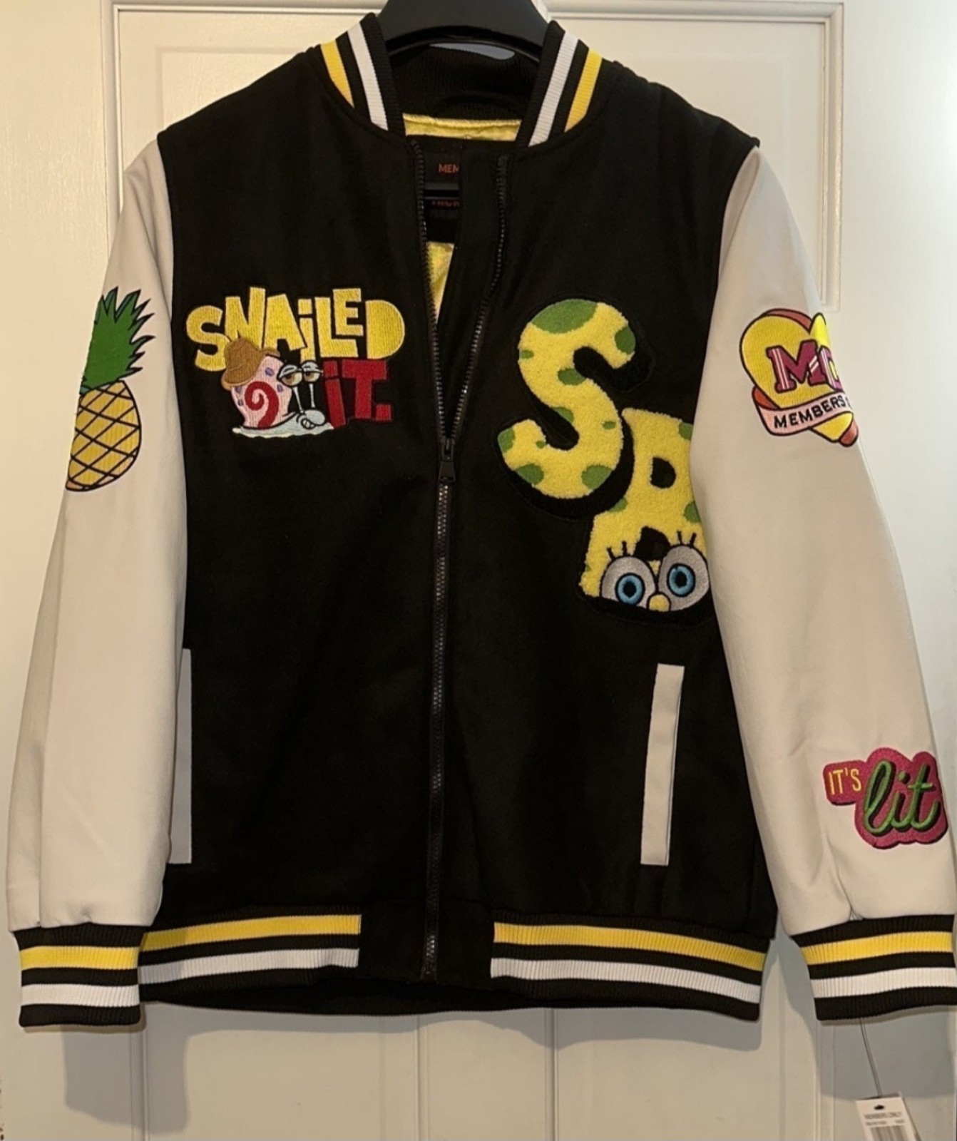 SpongeBob Varsity Jacket size medium bnwt