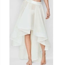 Victoria's Secret L Skirt Dream Angels White Tulle Sequin Hi Lo Ruffle Bridal