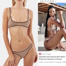 Nwt S+s quartz brown crochet bikini xs