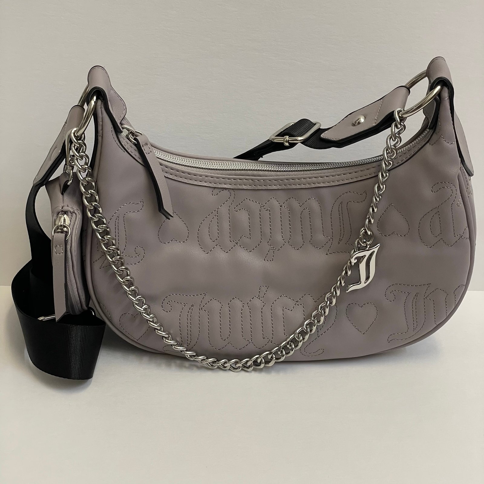 Juicy Couture Lavender Faux Leather Quilted Logo Crossbody & Coin Purse