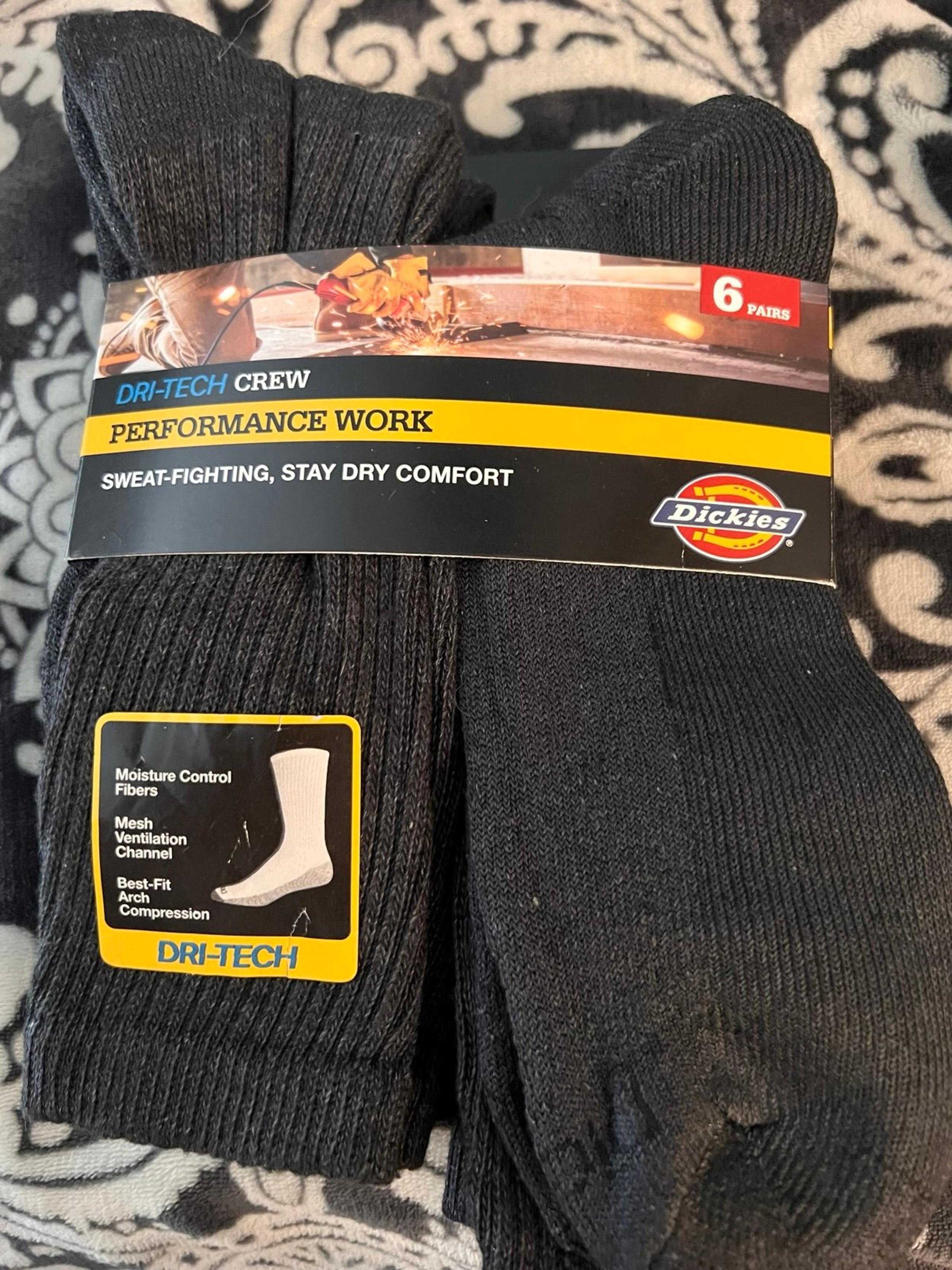 Dickies Dri tech Socks NEW 6PK grey