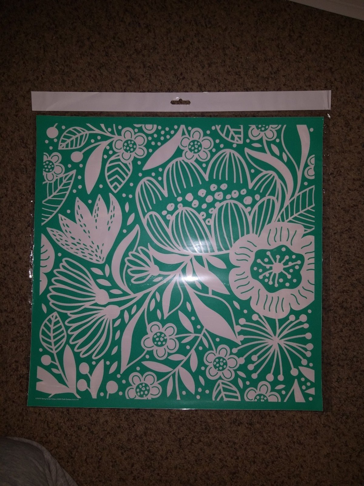 Chalk couture transfer spring garden pattern 18x18