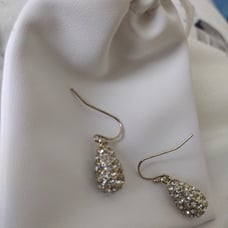 Sea of Ice Gold Sterling Earrings
