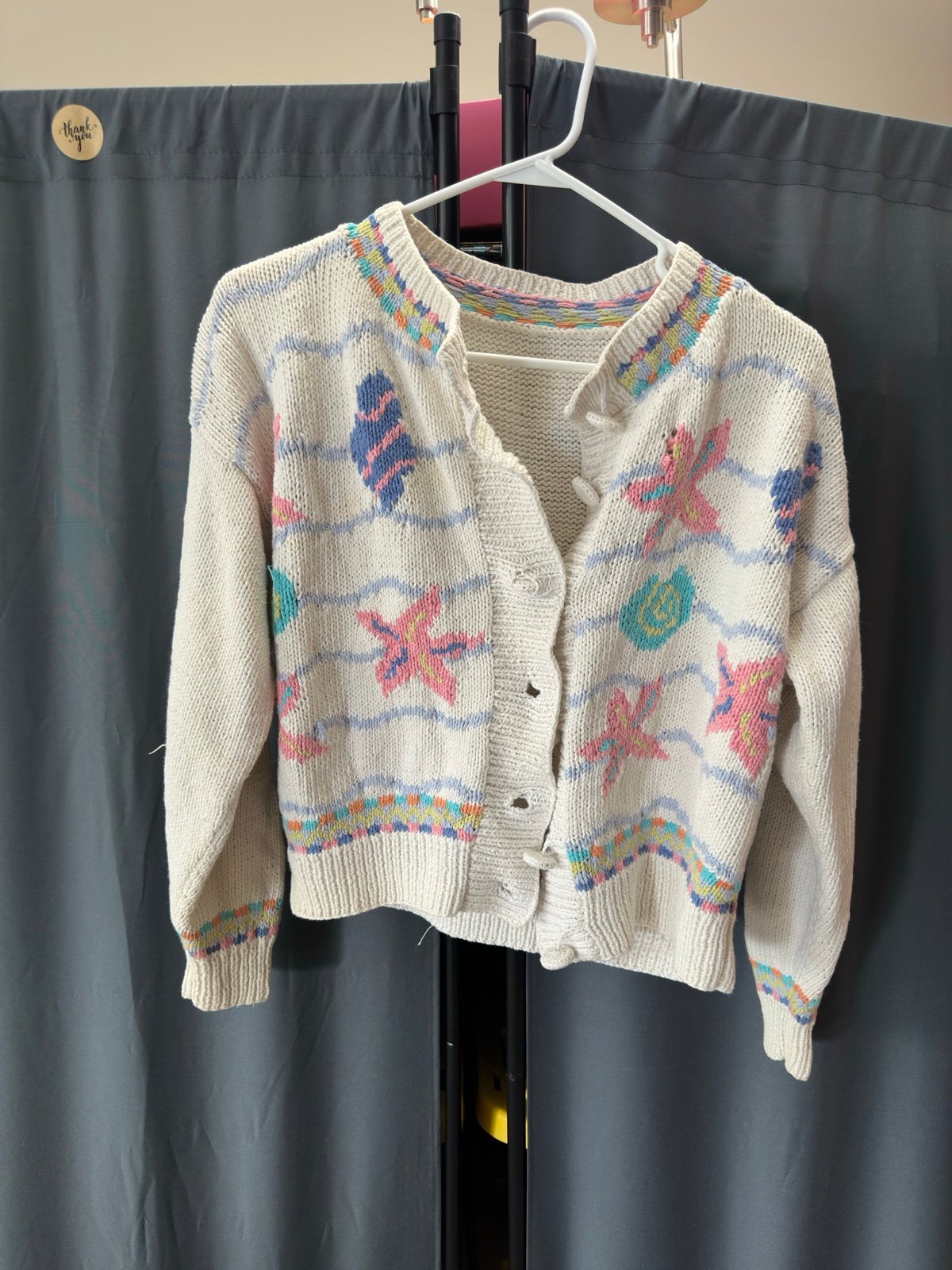 vintage sea themed cardigan sweater
