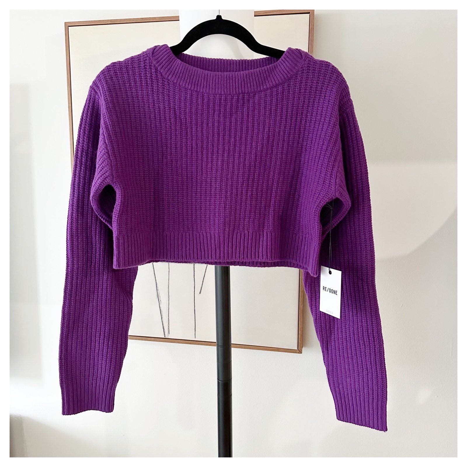 NWT Re/Done Boatneck Pullover S