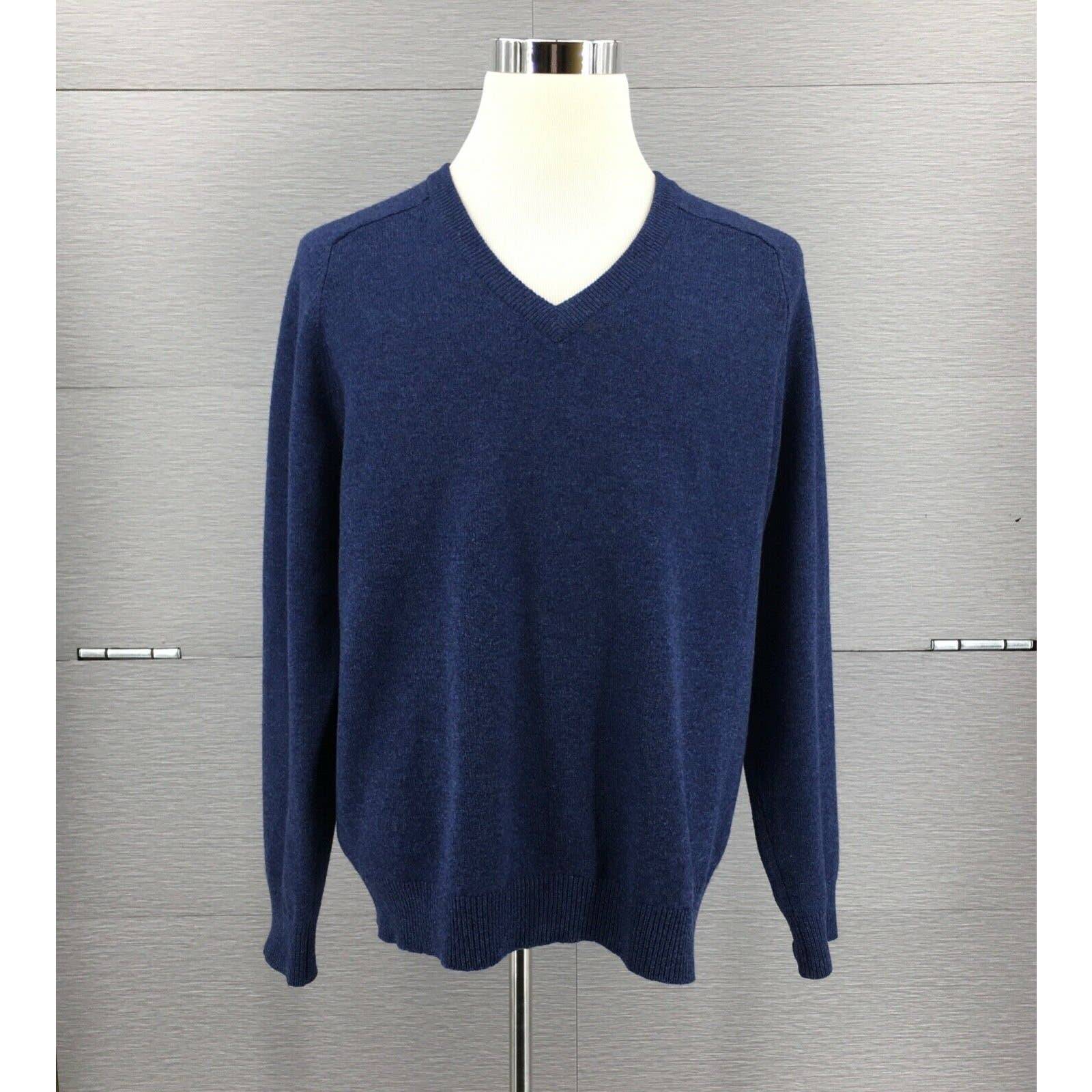 LL Bean Mens Lambswool Sweater Sz L Reg