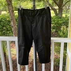 Alice & Olivia Lamb Leather Front Cropped Pants