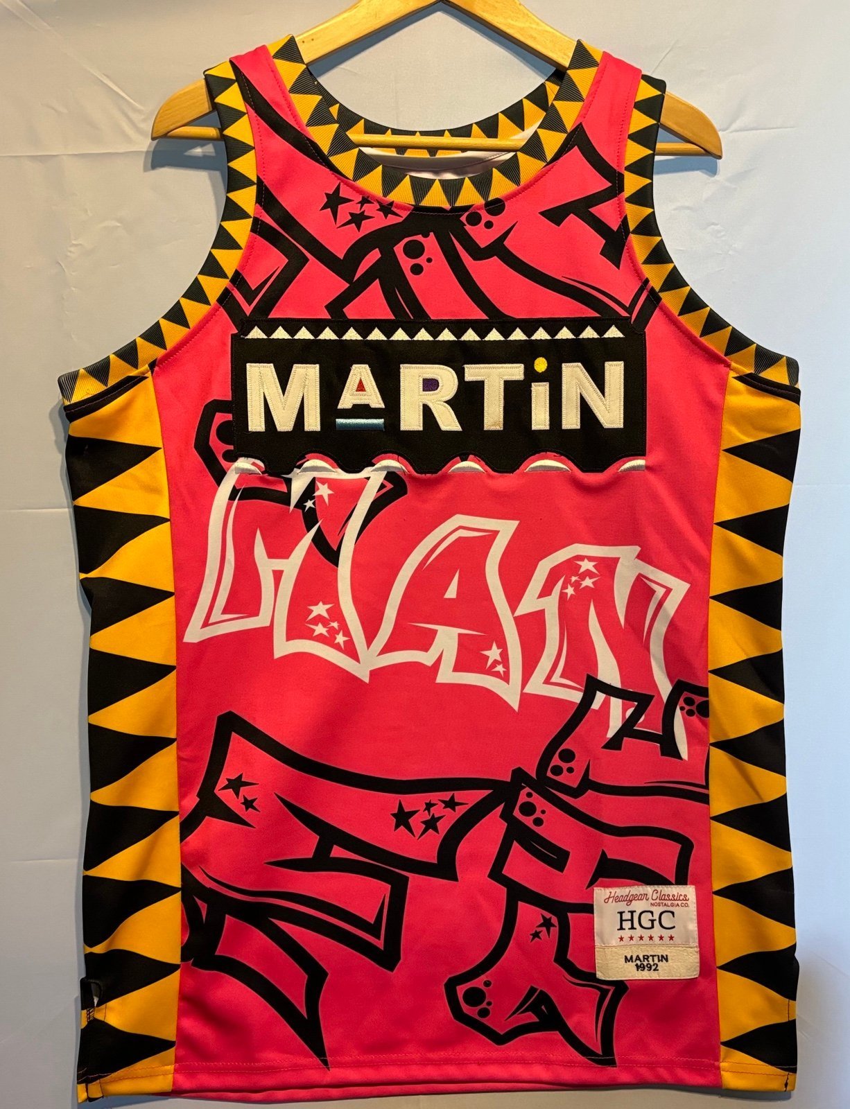 MARTIN Rare 90’s TV Show Basketball Stitched Jersey Headgear Classics Size Large