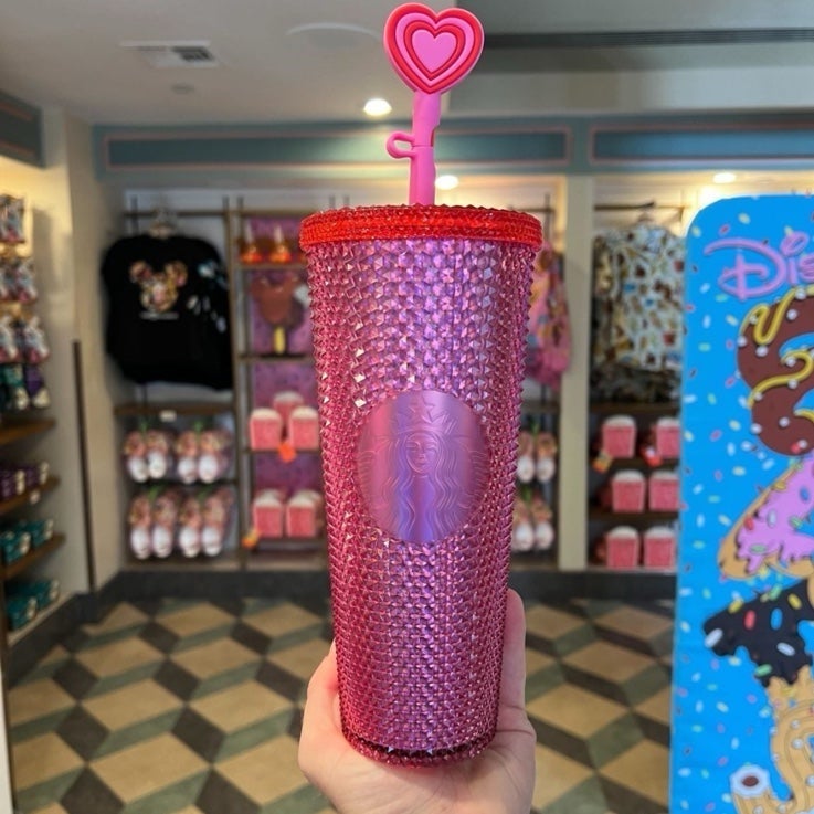 Starbucks 2024 Disney Valentine’s Day pink red WDW venti