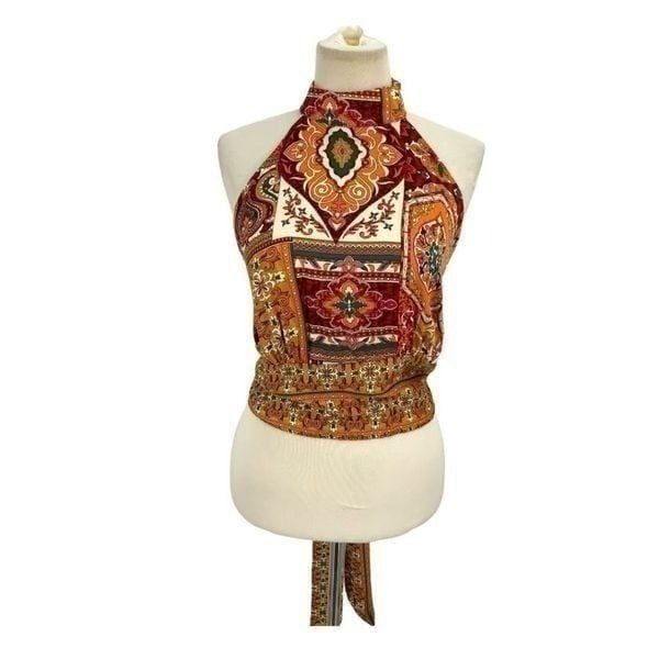 Haute Hippie Style Boho Printed Halter Tank Top Size XS NWOT