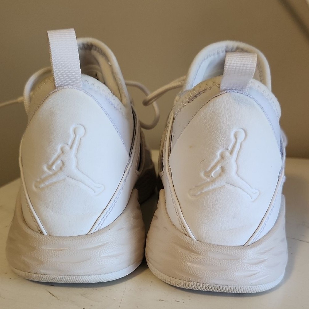 Jordan Formula 23 White Sneakers with Textured Fabric and Heel Support