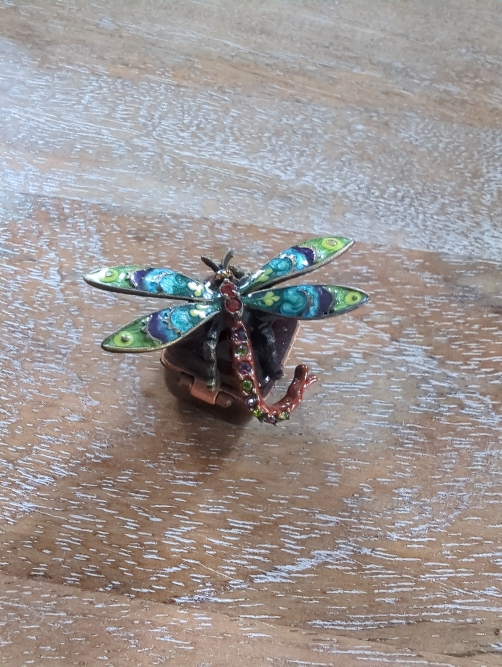 Jay Strongwater Dragonfly Enamel Trinket Box Excellent Condition