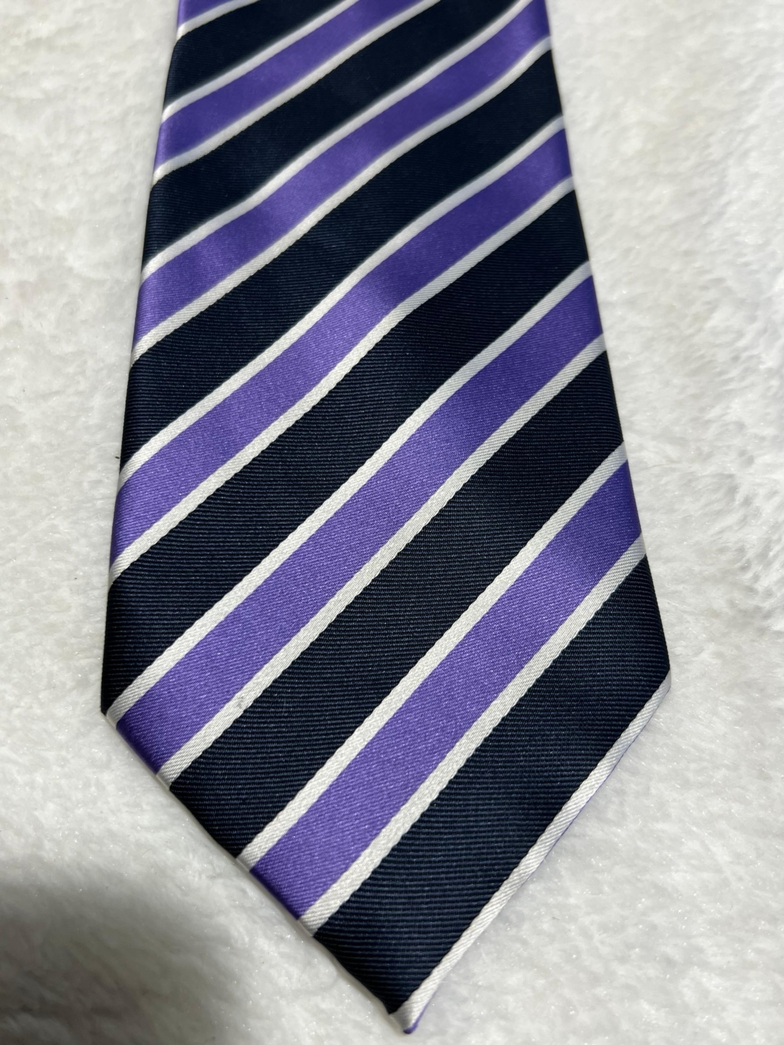 Alexander Julian Colours tie purple black and grey