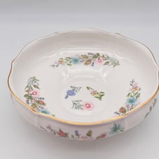 Aynsley Wild Tudor Bone China Edwardian Serving Bowl Dish 8.5 Floral Garden