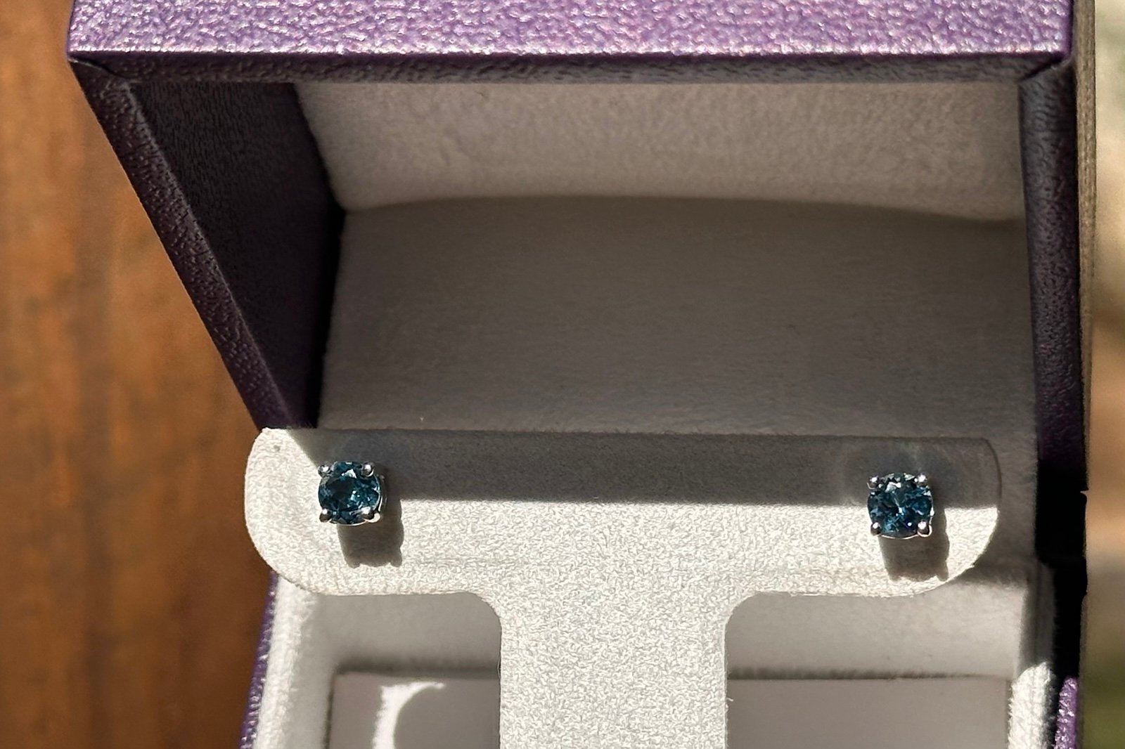 925 Sterling Silver Blue Topaz Stud Earrings