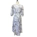 Trina Turk Out of Office 100% Linen Palm Front Print Midi Dress Size Small