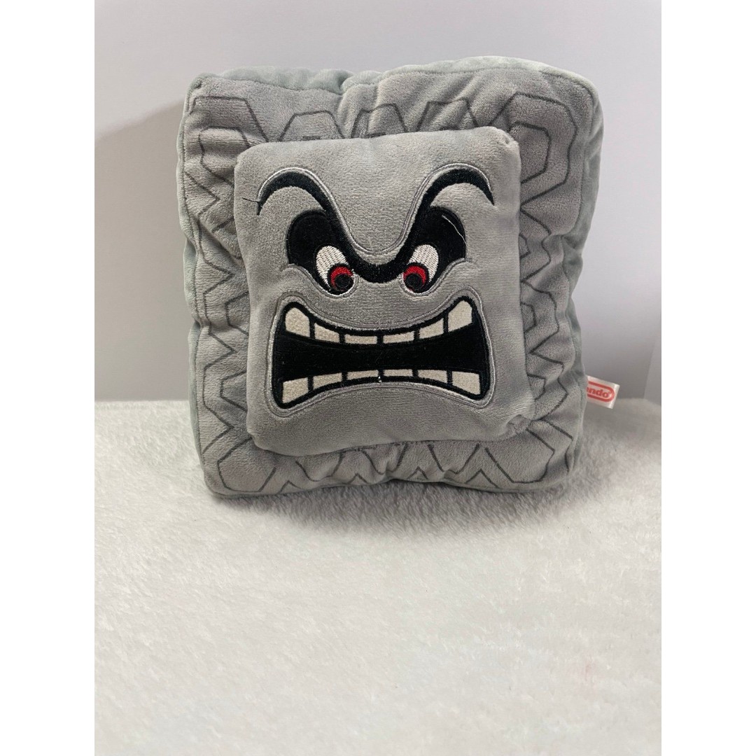 Vintage Nintendo Super Mario Thwomp 8" Plush Stuffed Toy