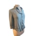 Women XS L'Agence Light Blue Button-Down 100% Silk 3/4 Sleeve Dress Shirt Top