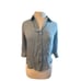 Women XS L'Agence Light Blue Button-Down 100% Silk 3/4 Sleeve Dress Shirt Top