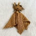 Smallstuff Knit Lion Lovey Brown Yellow Baby Soother 14” Plush Security Blanket