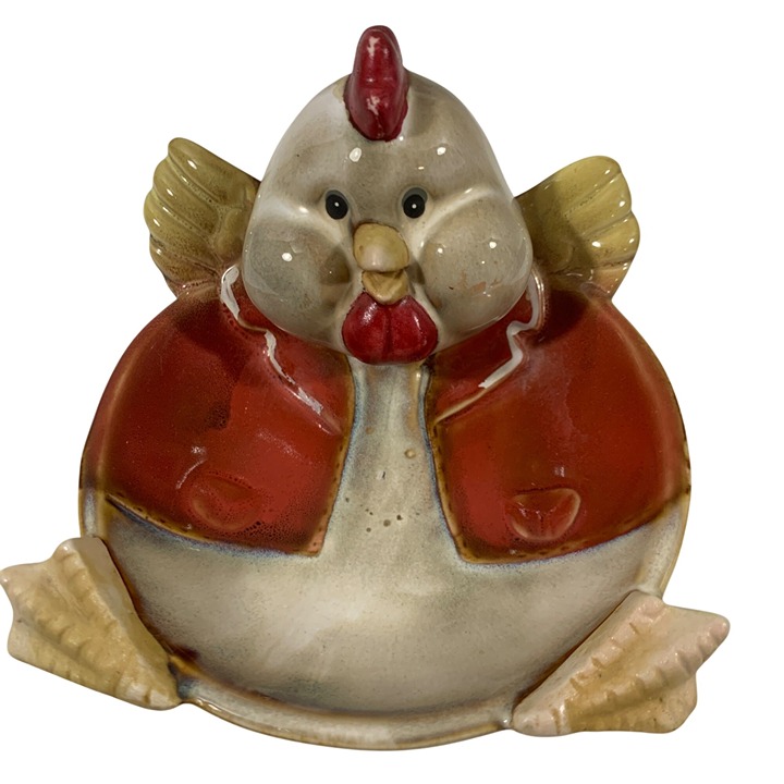Chubbie Chicken A Chicken-Shaped Ceramic Trinket Dish For Jewelry & Coins Rare