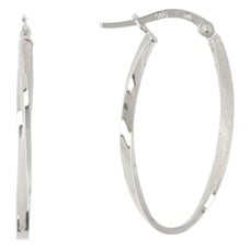 BREUNING 14K White Gold Hoop Earrings
