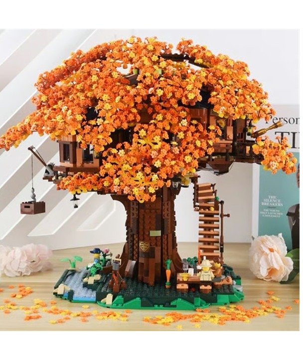 MOC cherry blossom Tree House tree - Halloween Fall Theme Lego Pieces