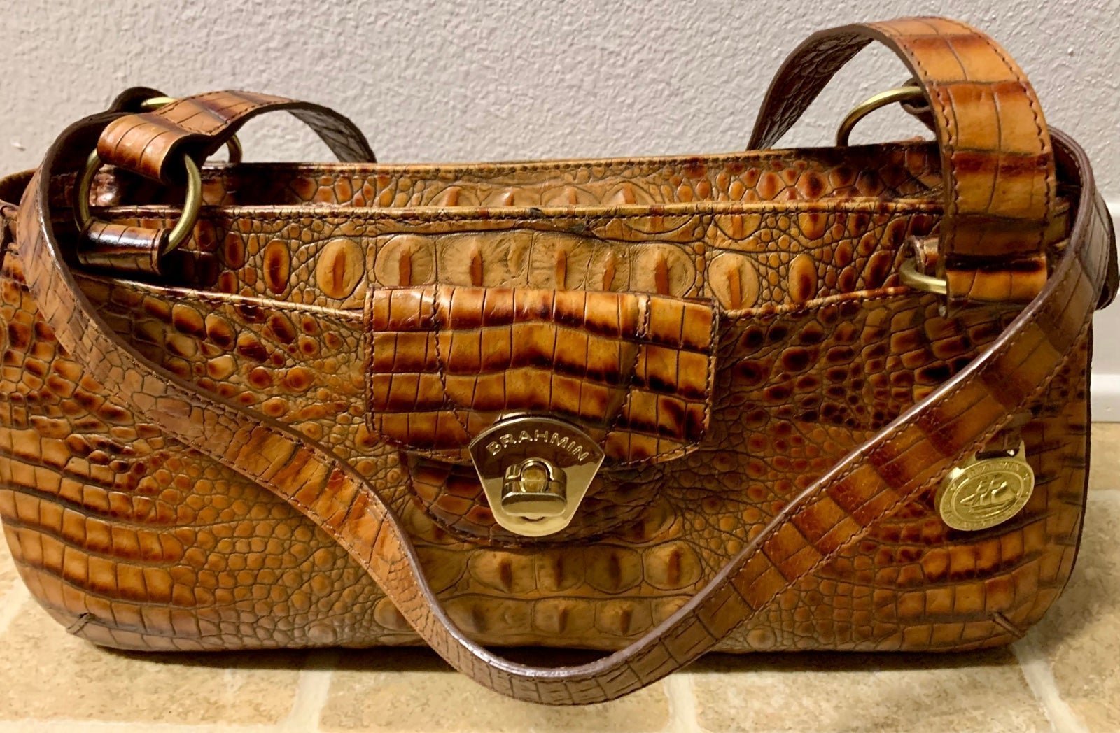 Brahmin Toasted Almond purse bag - New