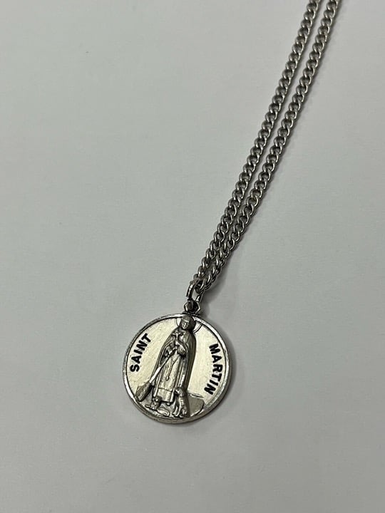 Vintage Sterling Silver Creed Saint Martin Pendant Necklace