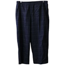 Eileen Fisher Plaid Pull On Wool Pants Medium