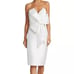 Badgley Mischka Scupture Bow-Front Strapless Dress, White