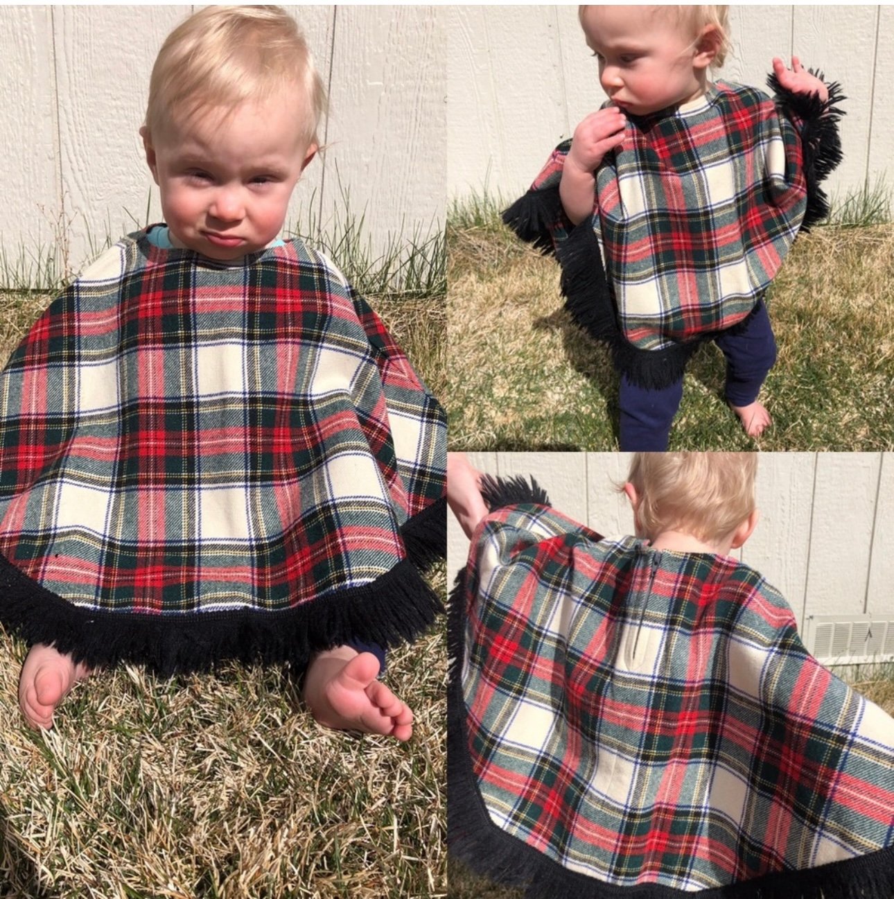 Vintage Plaid Tartan Poncho