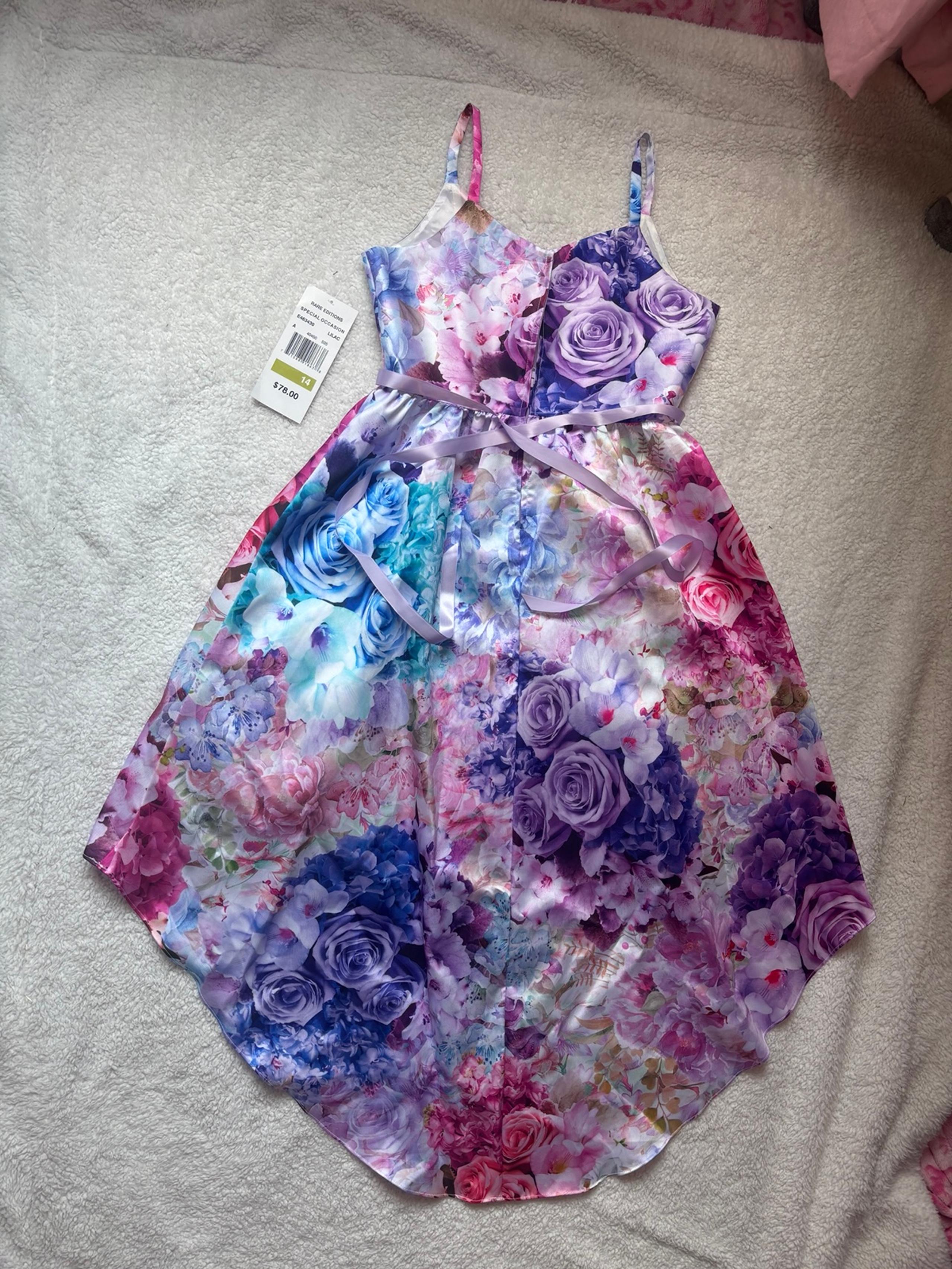 Rare Editions Girls Multicolored Floral Sundress w/ Gemstones