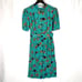 Vintage 1960s Adrianna Papell 100% SILK Belted Midi Dress Italian Baroque Size 8