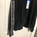 Champion Velour Logo Tape Cropped Sweatshirt Women's XL Black White Crewneck