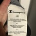 Champion Velour Logo Tape Cropped Sweatshirt Women's XL Black White Crewneck