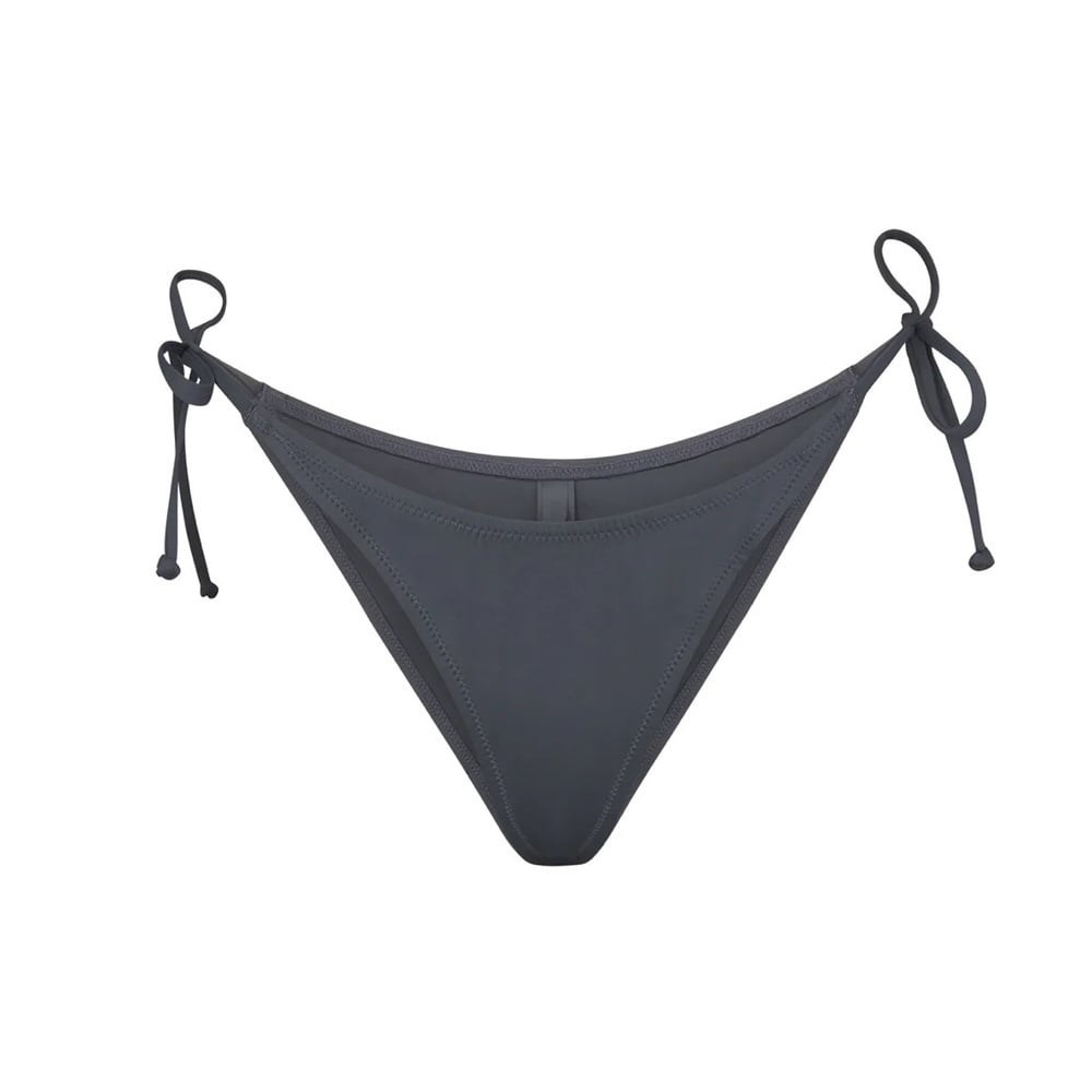 SKIMS Swim Dipped Tie Bottoms in Gunmetal Medium NWT