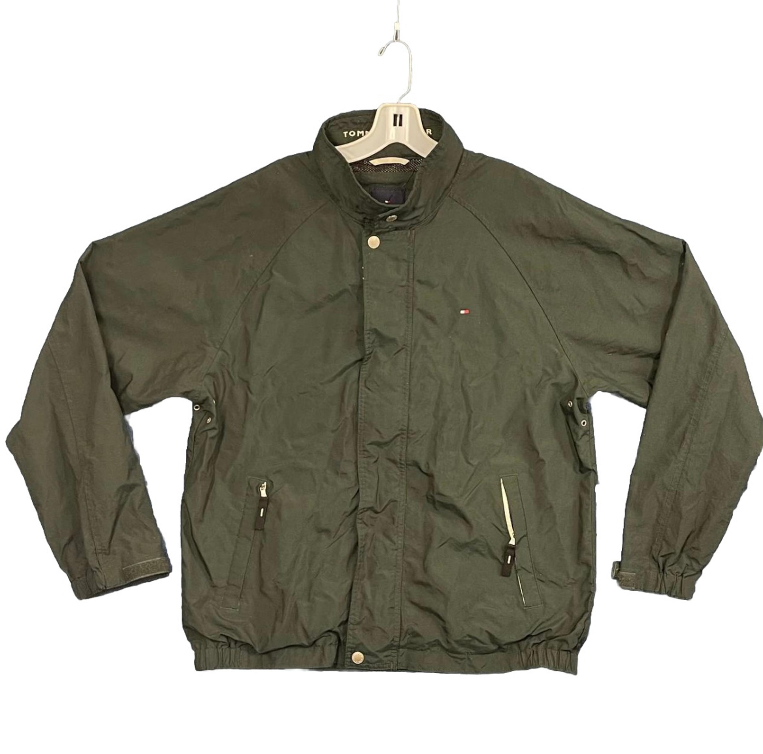 Tommy Hilfiger Jacket Men’s Water Resistant Windbreaker Large Olive Green