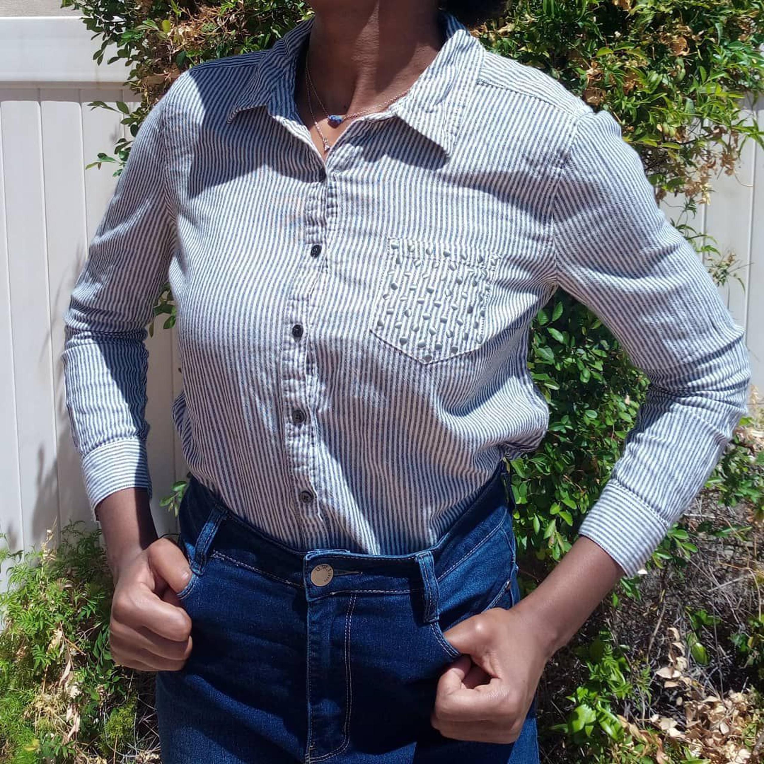Route 66 gray button down long sleeve