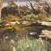 Signed Original Oil Painting Italian Lakeside House Boat Landscape 27” x 23”