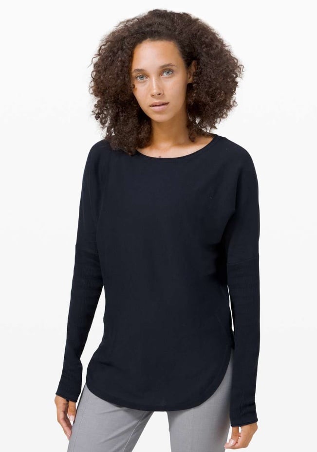 NWT Lululemon Take It All In Cotton-Blend Crewneck Sweater TRUE NAVY RARE 2 4