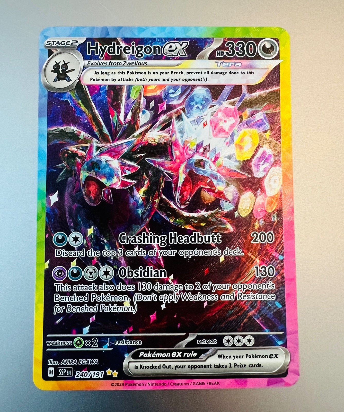 Hydreigon ex 240/191 Surging Sparks FA Special Illustration Rare Holo Pokémon NM