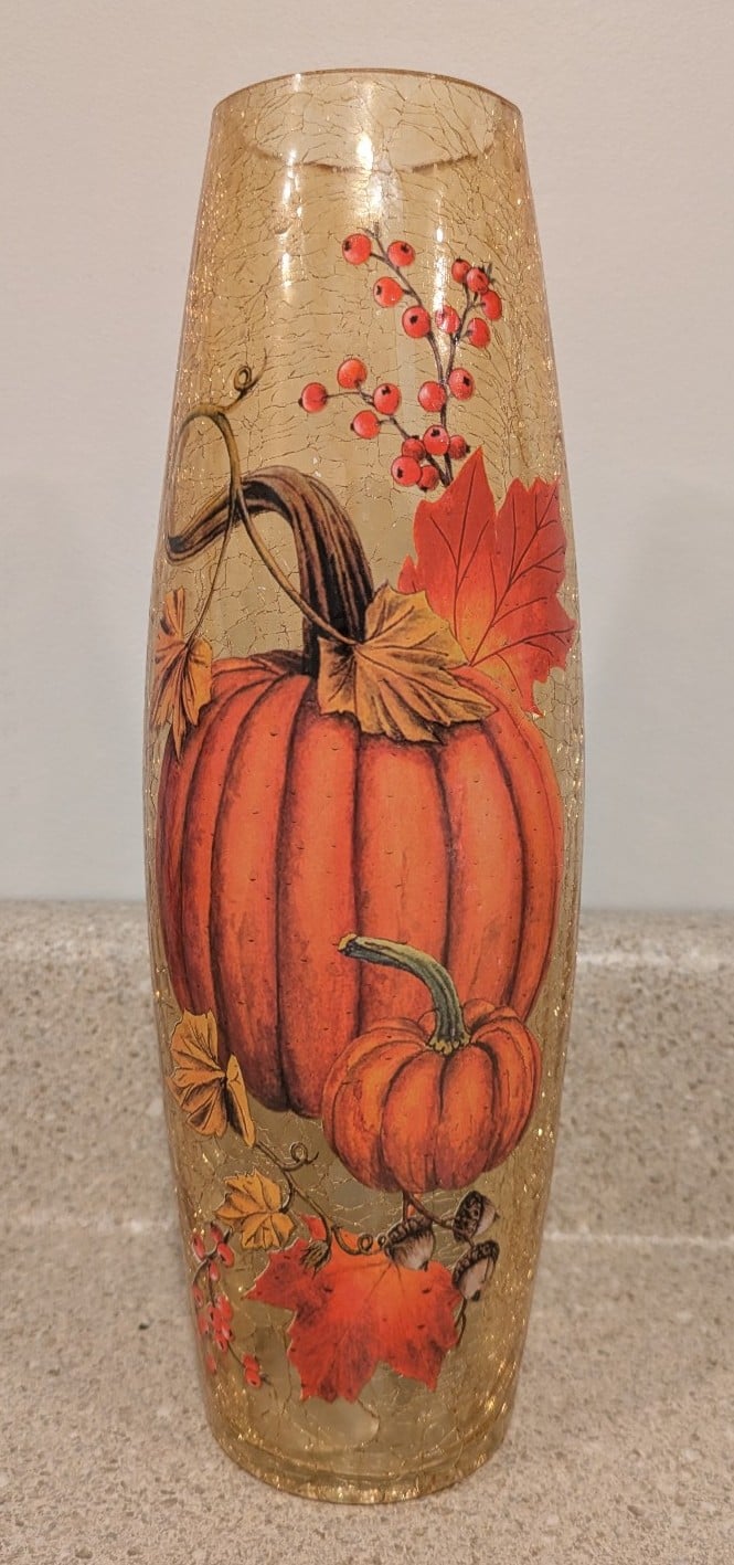 Vintage fall pumpkin harvest hurricane lamp