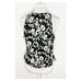 Cecily Brown XL Black Beaded Top Floral Cowl White Silk Sleeveless 90's