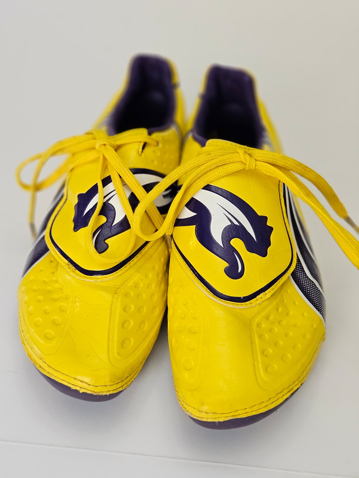 Puma V1.11 i FG Jr Boys Soccer Cleats Shoes Firm Ground Yellow Purple Size 6.5.
