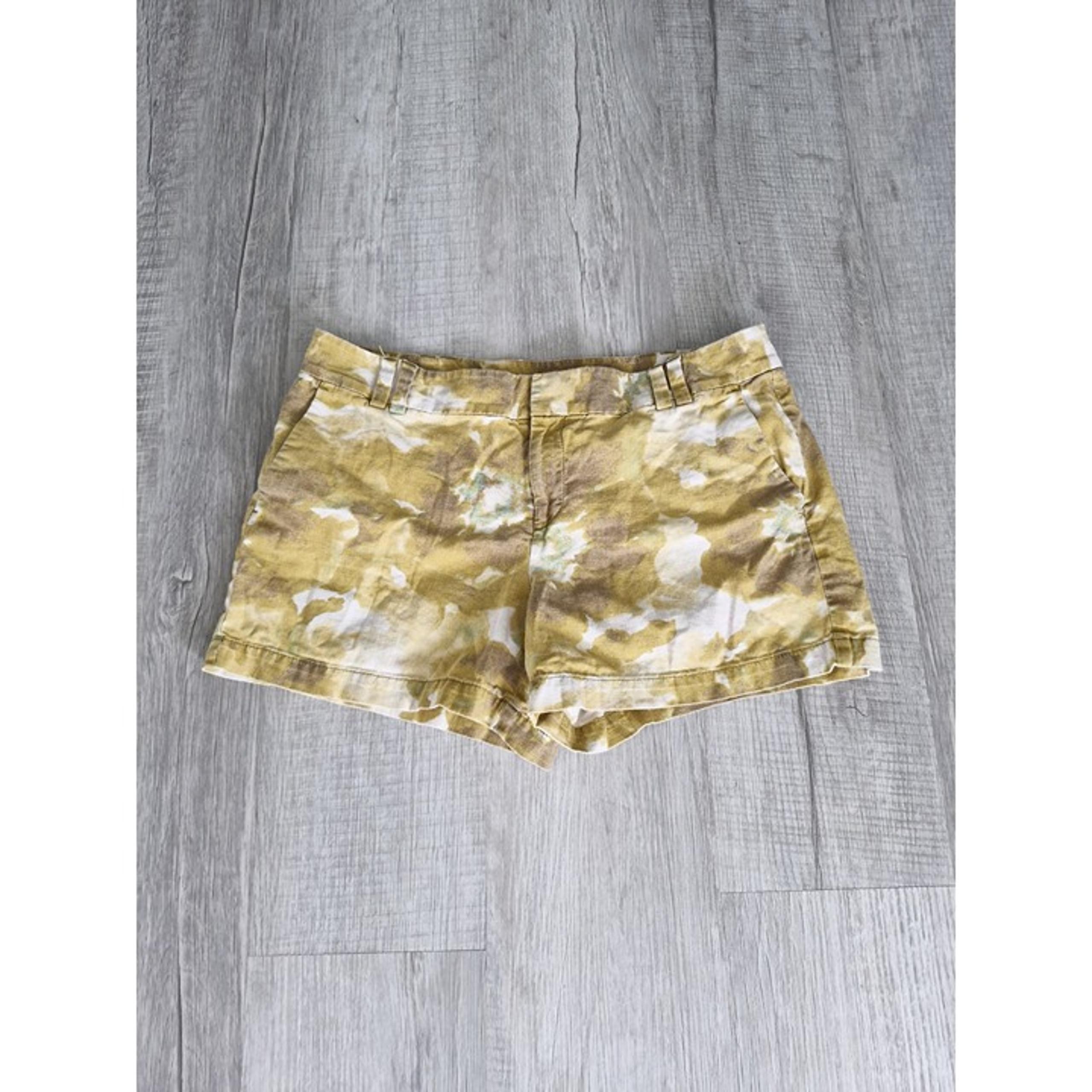Ann Taylor LOFT Women's Linen Blend(55%) Shorts Sz 8(31"x3") Rise 9.5 Mustard