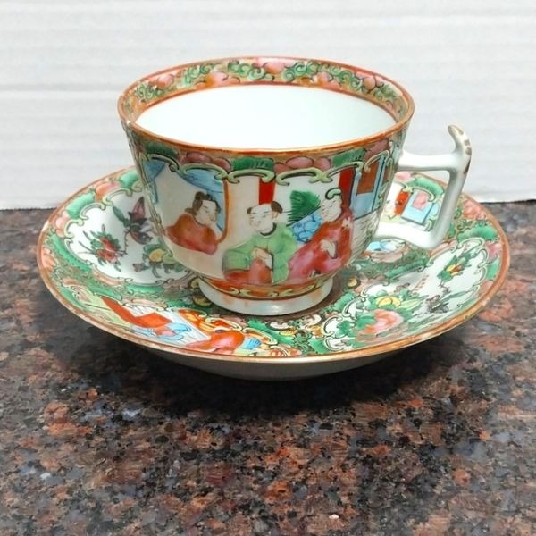 Rose Medallion Cup and Saucer...Unmarked
