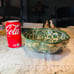Vintage Army green Mexico Pottery bowl
