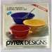 PYREX Designs 3 Piece 430-045 Rainbow Mixing Serving Bowl Set 1986