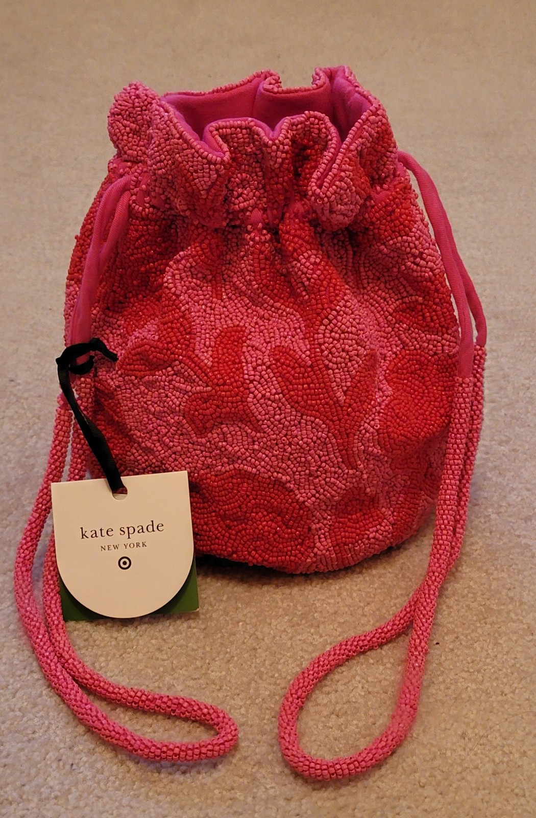 Kate Spade NY x Target Beaded Classic Rose Drawstring Bucket Bag